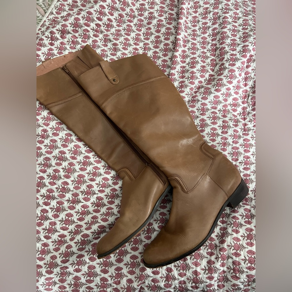 Camel, all-leather Corso Como Italian leather riding boots